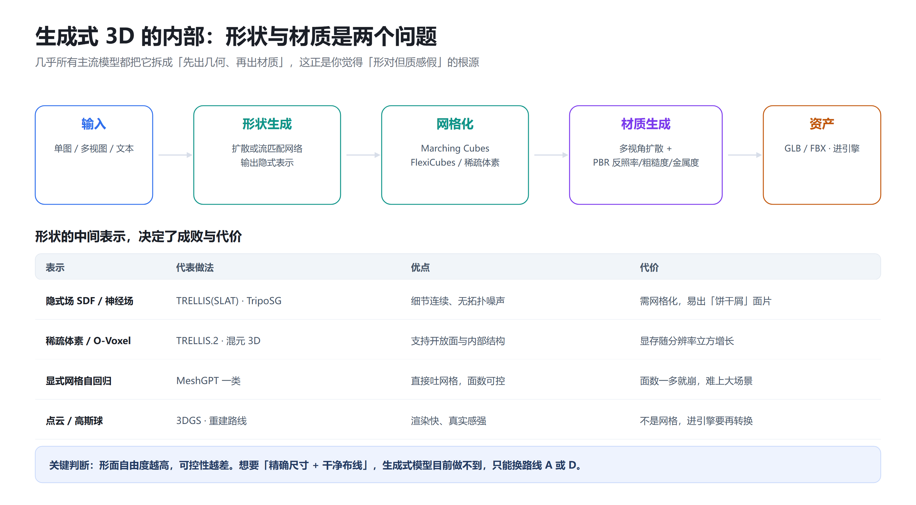 生成式 3D 的两阶段结构