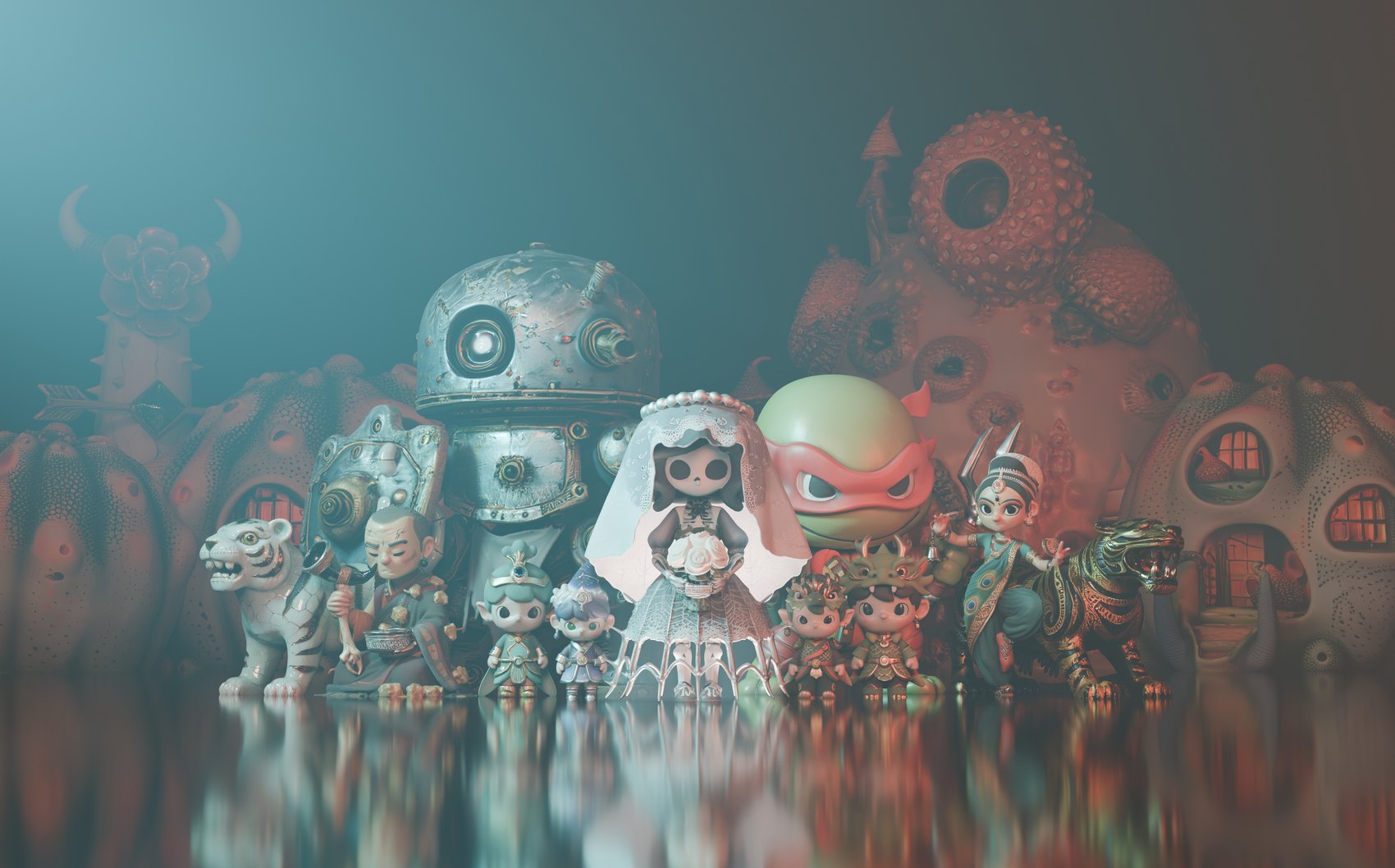 混元 3D 2.1 的 PBR 材质效果